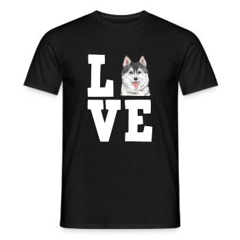 Husky Dog Dog Propriétaire de chien - T-shirt homme - noir - Devant - AI Model Male 178 light (178cm)