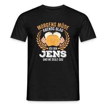 Jens Vorname Name Geburtstag Bier saufen - Männer T-Shirt - Schwarz - Vorne - AI Model Male 178 light (178cm)