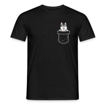 Husky Dog Dog Propriétaire de chien - T-shirt homme - noir - Devant - AI Model Male 178 light (178cm)