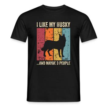 Husky Dog Dog Propriétaire de chien - T-shirt homme - noir - Devant - AI Model Male 178 light (178cm)