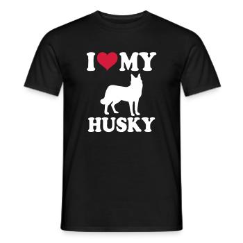 Husky Dog Dog Propriétaire de chien - T-shirt homme - noir - Devant - AI Model Male 178 light (178cm)