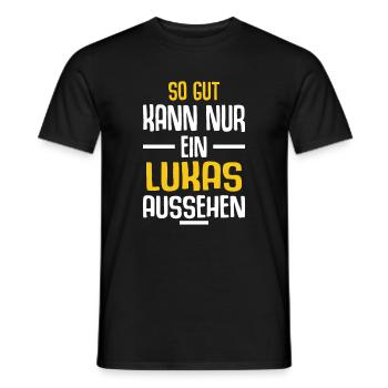 Lukas Vorname Name Geburtstag - Männer T-Shirt - Schwarz - Vorne - AI Model Male 178 light (178cm)