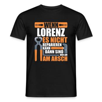 Vorname Lorenz Name Geburtstag Geschenk - Männer T-Shirt - Schwarz - Vorne - AI Model Male 178 light (178cm)