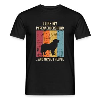 Chien de montagne des Pyrénées Chien Propriétaire de chien - T-shirt homme - noir - Devant - AI Model Male 178 light (178cm)