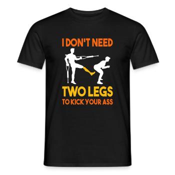 Leg surgery wheelchair lost leg - Men's T-Shirt - black - Front - AI Model Male 178 light (178cm)