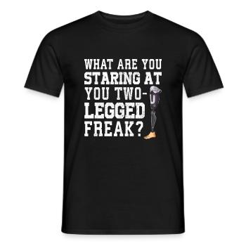 Leg surgery wheelchair lost leg - Men's T-Shirt - black - Front - AI Model Male 178 light (178cm)