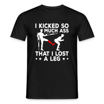 Leg surgery wheelchair lost leg - Men's T-Shirt - black - Front - AI Model Male 178 light (178cm)