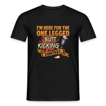 Leg surgery wheelchair lost leg - Men's T-Shirt - black - Front - AI Model Male 178 light (178cm)