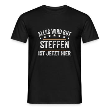 STeffen Vorname Name Geburtstag - Männer T-Shirt - Schwarz - Vorne - AI Model Male 178 light (178cm)