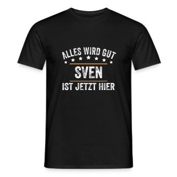 Sven Vorname Name Geburtstag - Männer T-Shirt - Schwarz - Vorne - AI Model Male 178 light (178cm)