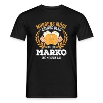 Marko Vorname Name Geburtstag Bier saufen - Männer T-Shirt - Schwarz - Vorne - AI Model Male 178 light (178cm)