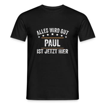 Paul Vorname Name Geburtstag - Männer T-Shirt - Schwarz - Vorne - AI Model Male 178 light (178cm)