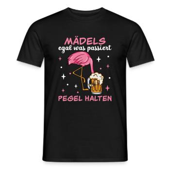 Flamingo JGA - Männer T-Shirt - Schwarz - Vorne - AI Model Male 178 light (178cm)
