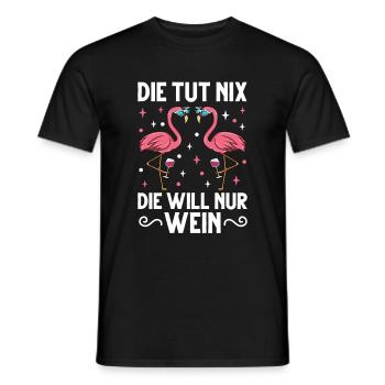 Flamingo JGA - Männer T-Shirt - Schwarz - Vorne - AI Model Male 178 light (178cm)
