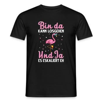 Flamingo JGA - Männer T-Shirt - Schwarz - Vorne - AI Model Male 178 light (178cm)