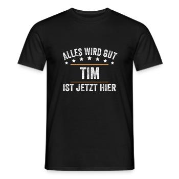 Tim Vorname Name Geburtstag - Männer T-Shirt - Schwarz - Vorne - AI Model Male 178 light (178cm)