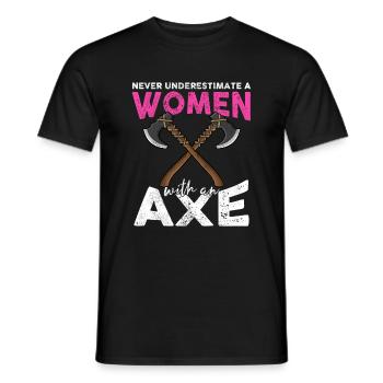 Axt Werfen - Männer T-Shirt - Schwarz - Vorne - AI Model Male 178 light (178cm)