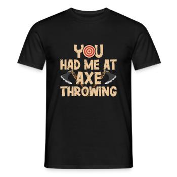 Axt Werfen - Männer T-Shirt - Schwarz - Vorne - AI Model Male 178 light (178cm)