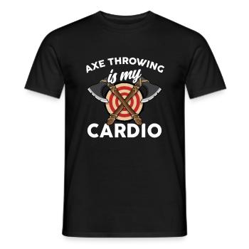 Axt Werfen - Männer T-Shirt - Schwarz - Vorne - AI Model Male 178 light (178cm)
