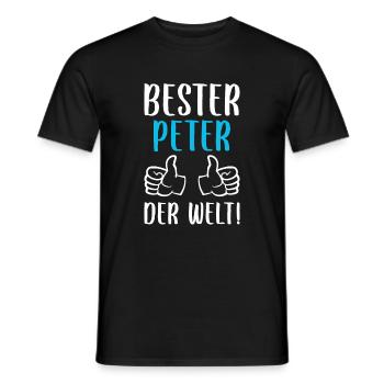 Peter Vorname Name Geburtstag - Männer T-Shirt - Schwarz - Vorne - AI Model Male 178 light (178cm)