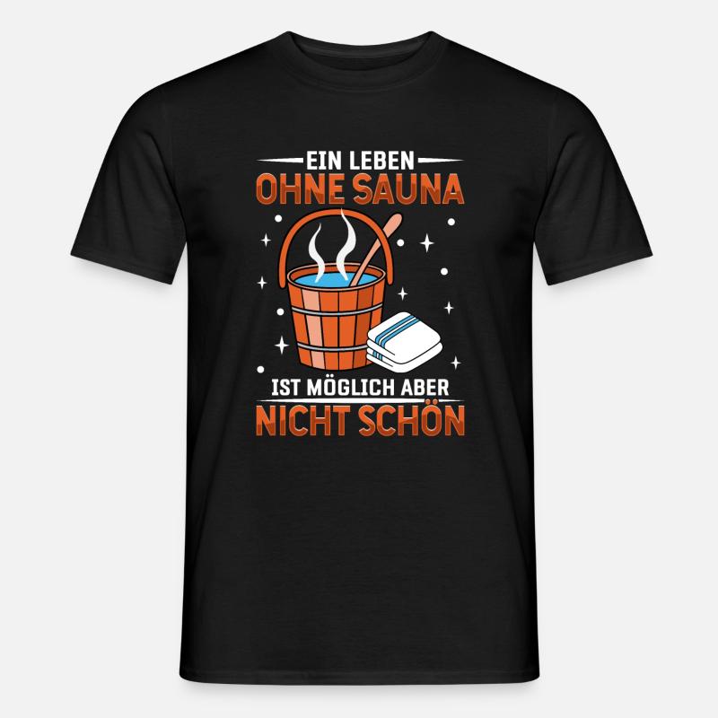 Sauna - Männer T-Shirt - Schwarz