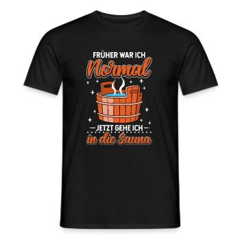 Sauna - Männer T-Shirt - Schwarz - Vorne - AI Model Male 178 light (178cm)