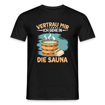 Sauna - Männer T-Shirt - Schwarz - Vorne - AI Model Male 178 light (178cm)