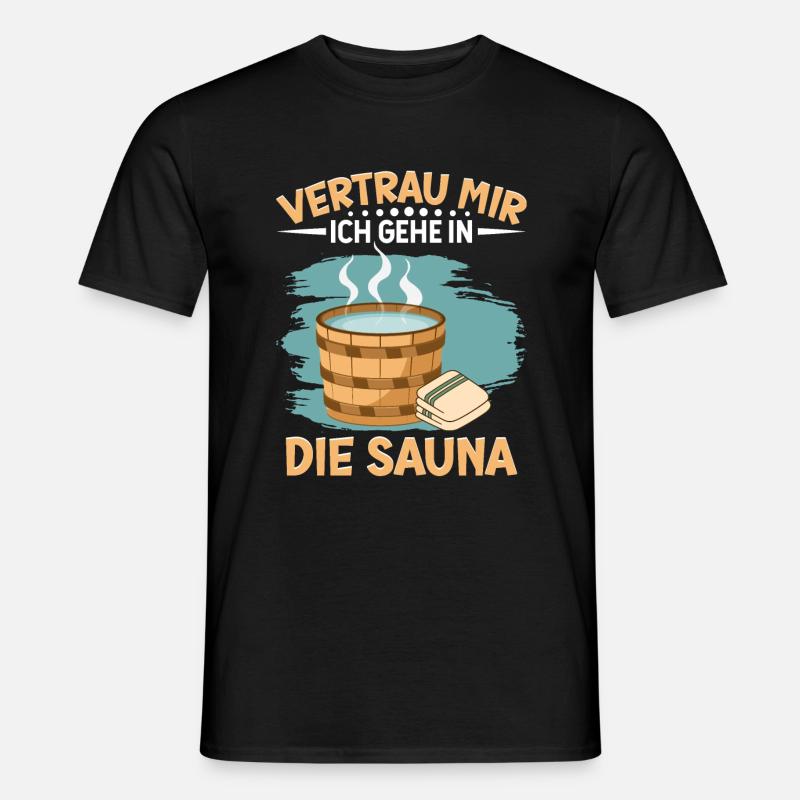 Sauna - Männer T-Shirt - Schwarz