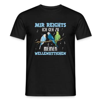 Wellensittich Nymphensittich Papagei Vogelkäfig - Männer T-Shirt - Schwarz - Vorne - AI Model Male 178 light (178cm)