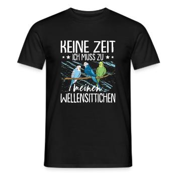 Wellensittich Vogel - Männer T-Shirt - Schwarz - Vorne - AI Model Male 178 light (178cm)