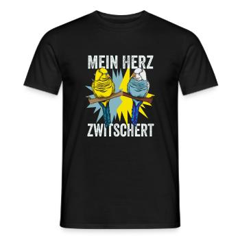 Wellensittich Vogel - Männer T-Shirt - Schwarz - Vorne - AI Model Male 178 light (178cm)