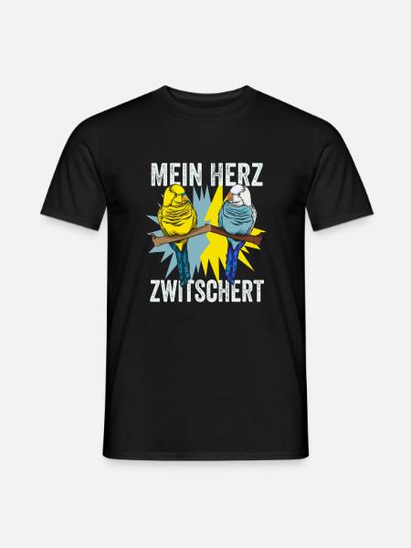 Wellensittich Vogel - Männer T-Shirt - Schwarz
