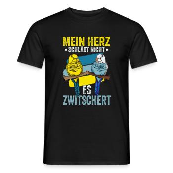 Wellensittich Vogel - Männer T-Shirt - Schwarz - Vorne - AI Model Male 178 light (178cm)