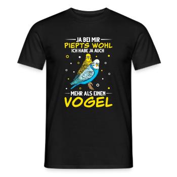Wellensittich Nymphensittich Papagei Vogelkäfig - Männer T-Shirt - Schwarz - Vorne - AI Model Male 178 light (178cm)
