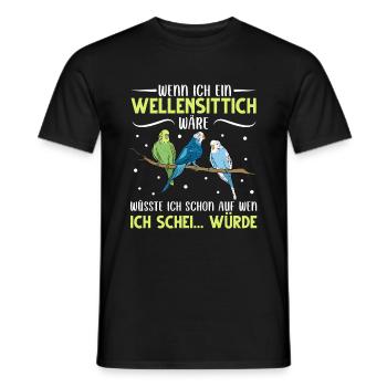 Wellensittich Vogel - Männer T-Shirt - Schwarz - Vorne - AI Model Male 178 light (178cm)