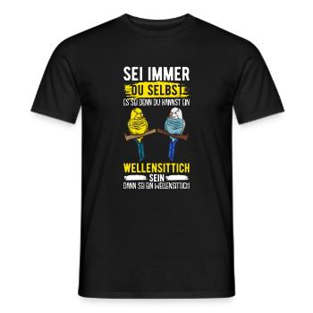 Wellensittich Vogel - Männer T-Shirt - Schwarz - Vorne - AI Model Male 178 light (178cm)