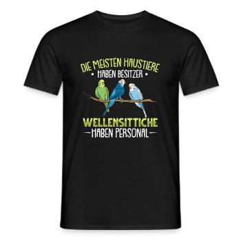 Wellensittich Vogel - Männer T-Shirt - Schwarz - Vorne - AI Model Male 178 light (178cm)