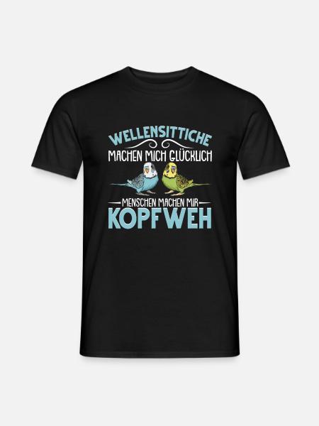 Wellensittich Vogel - Männer T-Shirt - Schwarz