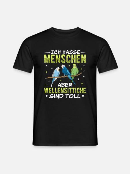 Wellensittich Vogel - Männer T-Shirt - Schwarz