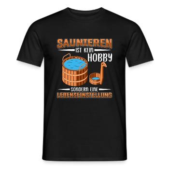 Sauna - Männer T-Shirt - Schwarz - Vorne - AI Model Male 178 light (178cm)