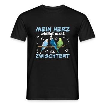 Wellensittich Nymphensittich Papagei Vogelkäfig - Männer T-Shirt - Schwarz - Vorne - AI Model Male 178 light (178cm)