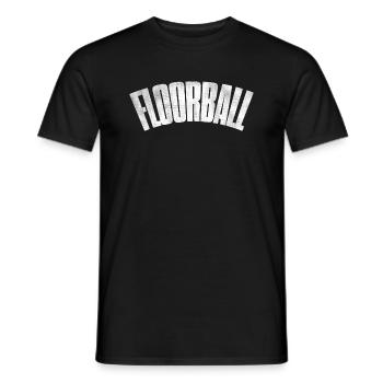 Floorball lettering Floorball player Floorballer - Men's T-Shirt - black - Front - AI Model Male 178 light (178cm)