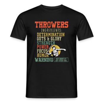 Speerwurfstrecker Leichtathletik Speerwerfer - Männer T-Shirt - Schwarz - Vorne - AI Model Male 178 light (178cm)