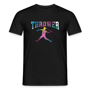 Speerwurfstrecker Leichtathletik Speerwerfer - Männer T-Shirt - Schwarz - Vorne - AI Model Male 178 light (178cm)