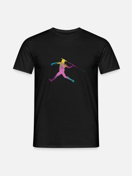 Speerwurfstrecker Leichtathletik Speerwerfer - Männer T-Shirt - Schwarz