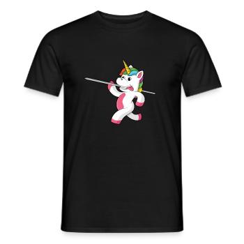 Speerwurfstrecker Leichtathletik Speerwerfer - Männer T-Shirt - Schwarz - Vorne - AI Model Male 178 light (178cm)