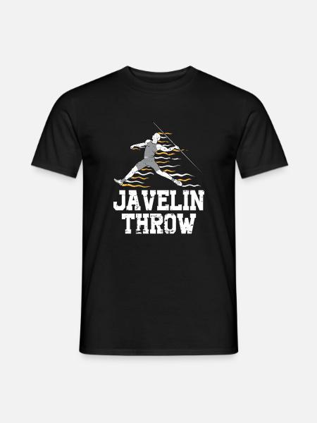Speerwurfstrecker Leichtathletik Speerwerfer - Männer T-Shirt - Schwarz