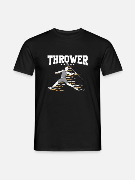 Speerwurfstrecker Leichtathletik Speerwerfer - Männer T-Shirt - Schwarz