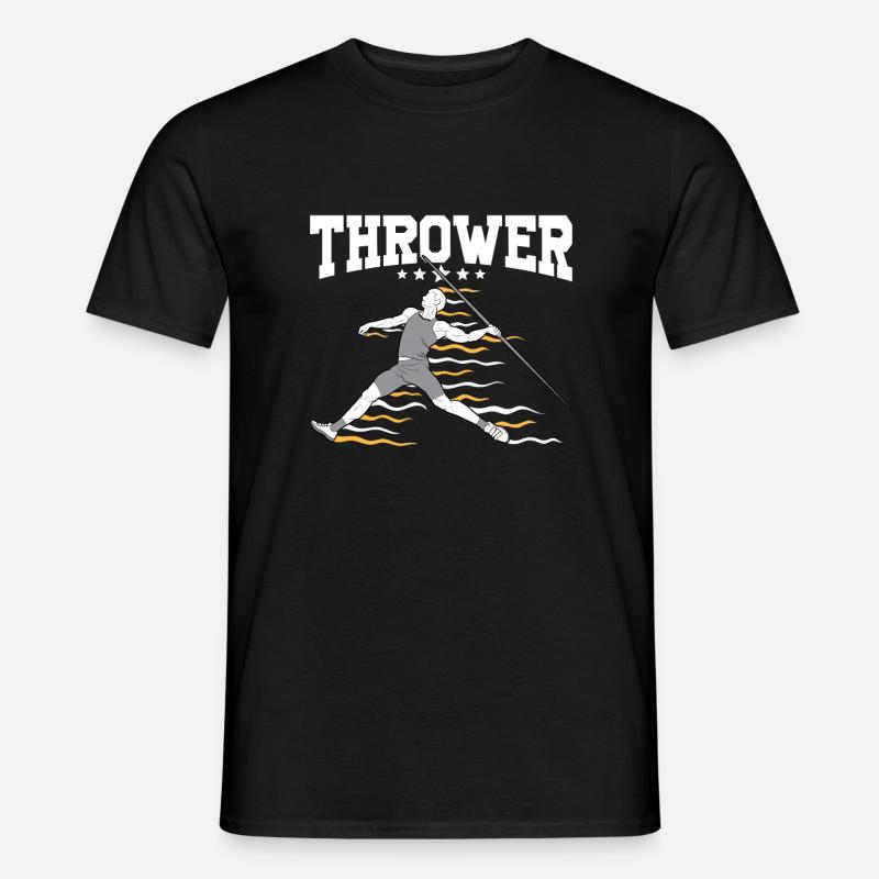 Speerwurfstrecker Leichtathletik Speerwerfer - Männer T-Shirt - Schwarz