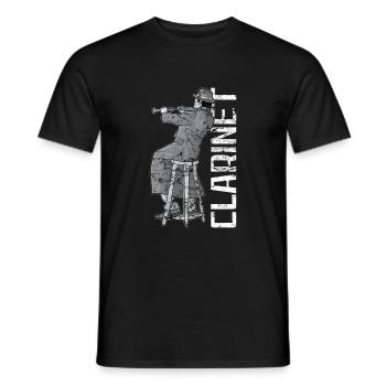 Clarinet Player Orchestra Musicians - Men's T-Shirt - black - Front - AI Model Male 178 light (178cm)